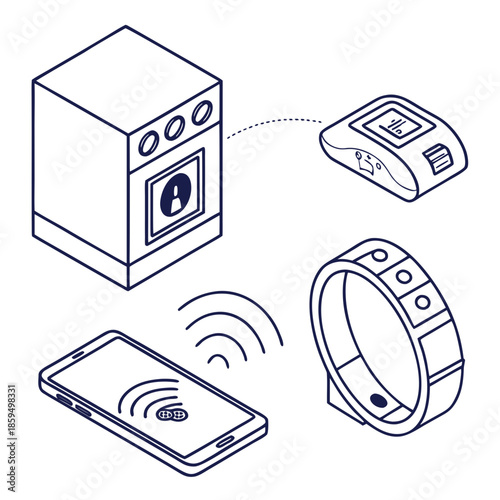 A smartphone controls a smart home device with a wearable remote