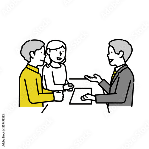 相談するイラスト｜相談・契約・説明