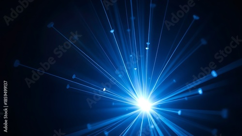 conductance. Light transmission through a fiber optic bundle creating a bright focal point with geometric patterns on a dark background. product launch decks.