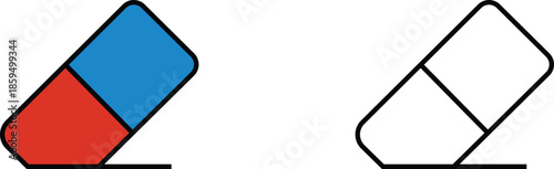 Eraser Icon Set Isolated Vector Collection of Pencil Erasers and Stationery Symbols.