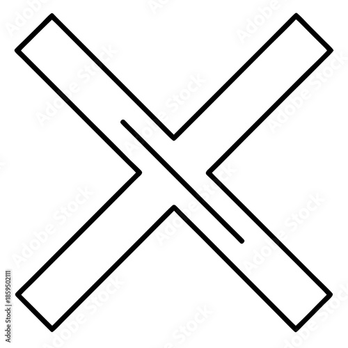 Simple black X symbol on white background
