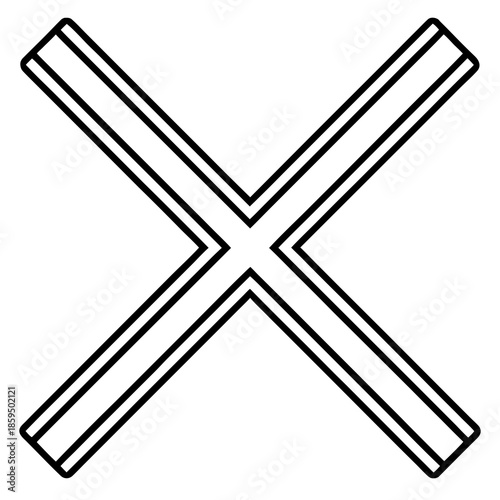 Bold black X symbol on white background for marking or canceling