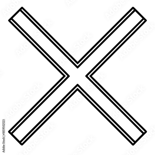 Large black X symbol on white background