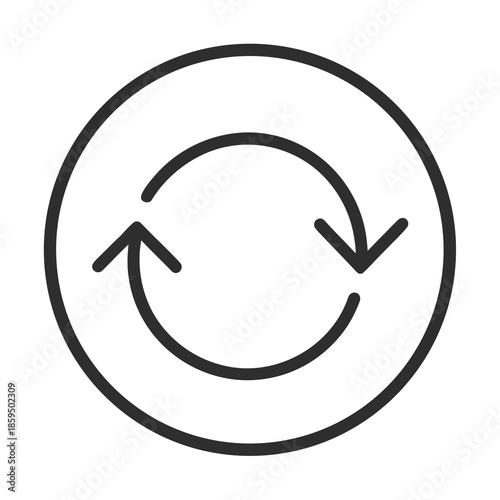 Circular arrow icon for recycling or exchange concept