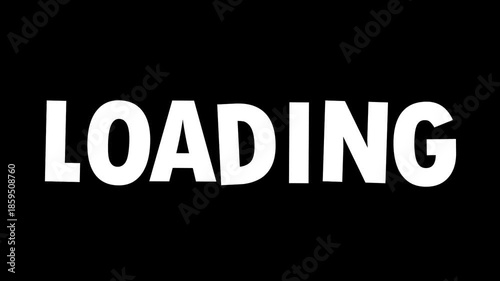 Clean “LOADING” text animation with smooth wiggly motion and transparent background, ideal for intros, announcements, transitions, and modern video projects.