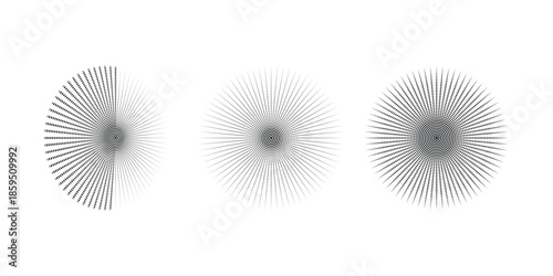 Abstract Geometric Radial Halftone Circles for Modern Tech Graphics. Vector illustration