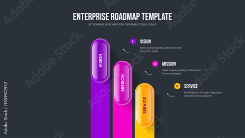 Market Development Three Option Diagram Slideshow Template. Financial Introduction Frame Design Vector Illustration. Marketing Analysis 3 Step Infographic Presentation Layout.
