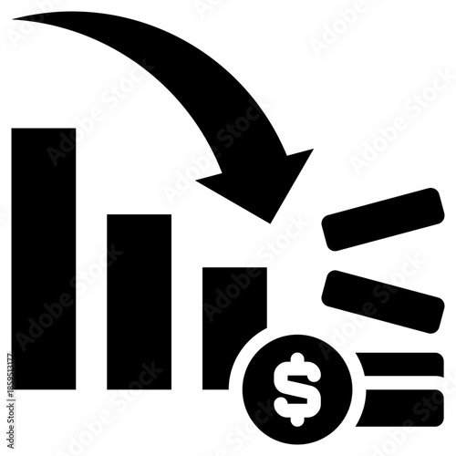 reduce cost icon isolated on white background. vector illustration icon for company and business development