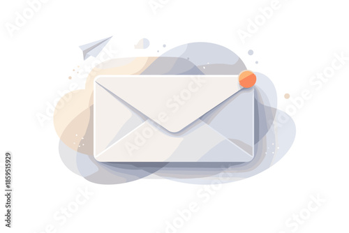 Minimalist Envelope Art. Abstract mail envelope expressed through clean shapes and subtle layering, modern flat vector
