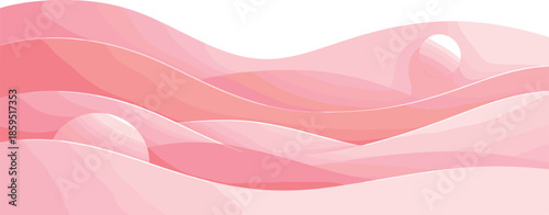 Pastel Pink Vibes. Abstract pastel composition built from smooth pink layers and calm spacing, modern flat vector illustration