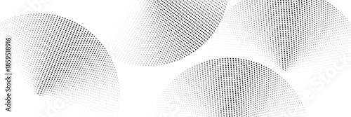 halftone dot abstract background. black circle lines pattern. Futuristic technology concept. Suit for cover, poster, banner, brochure, header, website