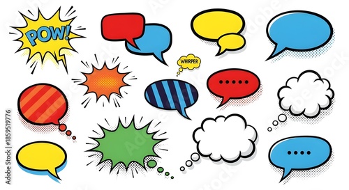 Download comic speech bubbles vector set illustrations cool bang oops wow snap wham yeah smash ouch poof wtf oh vector