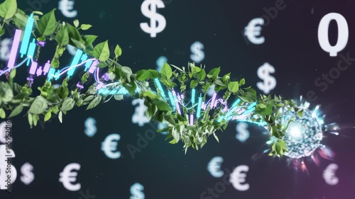 Growth Chart and Plant Dna Combine, Symbolizing Sustainable Finance