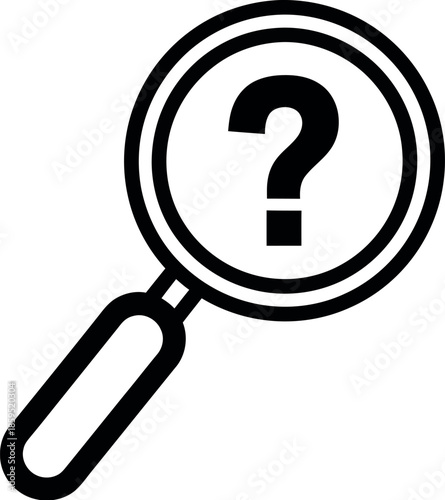 Magnifying glass with question mark