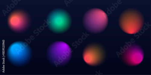Colorful gradient circle with grainy neon aura effect. Smooth color transitions create a glowing abstract form. Vector illustration ideal for posters, covers, and branding.