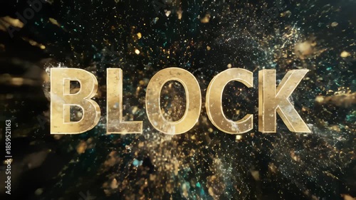 Defi and Block Titles Reveal Golden Metallic Text on Black Background