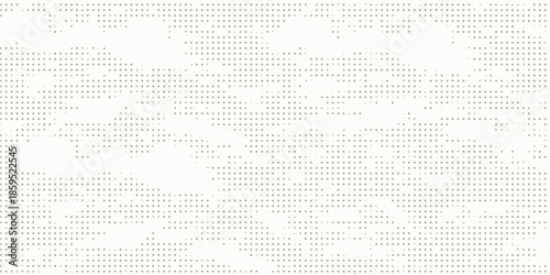 Dot grid pattern vector illustration. Simple black white point background with small and large polka dots. Abstract futuristic dotted mesh with gradient effect.