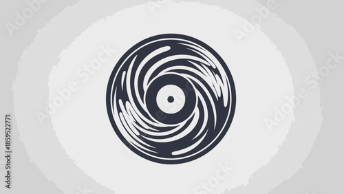 Abstract Swirling Circles Design with Central Dot, in bright studio.