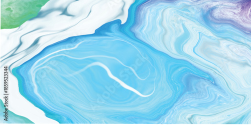 Abstract blue watercolor background with a soft silk fabric texture and light paper design featuring smooth waves of paint on a crumpled satin surface illustration