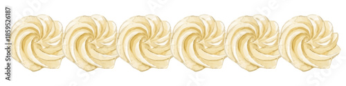 Watercolor-style whipped cream illustration／生クリーム
