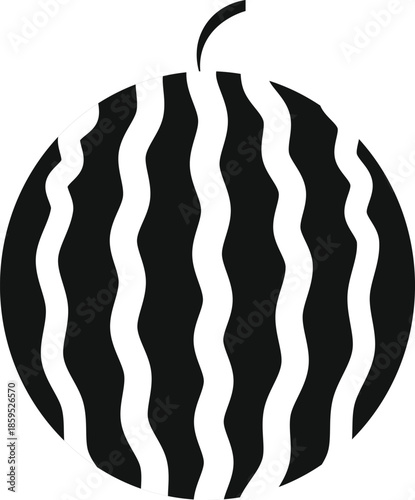 Watermelon Silhouette A graphic rendering of a watermelon, capturing its