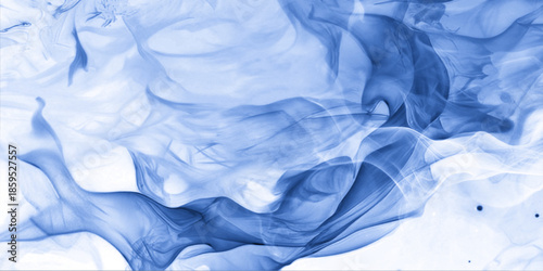 Blue abstract smoke on soft textured fabric background