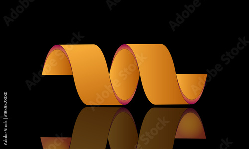Golden ribbon isolated on white background