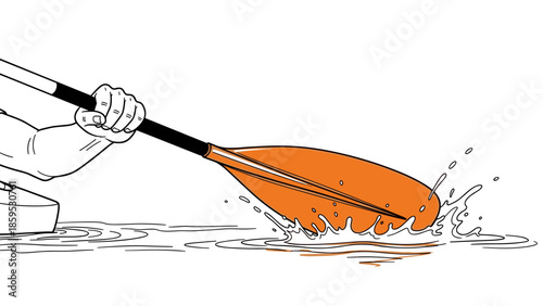 Kayaking adventure: hand paddling in water