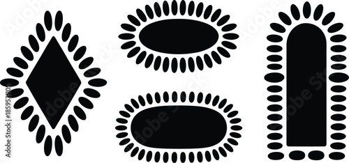 Modern abstract shapes with decorative borders