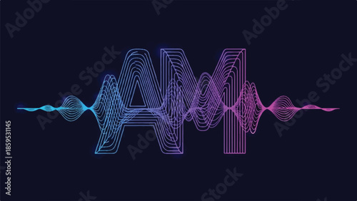 Colorful Sound Wave Visualization on Dark Background.