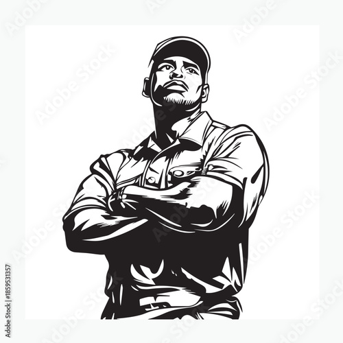 man in hat with arms crossed