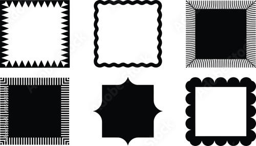 Black and white decorative border designs for photo frames