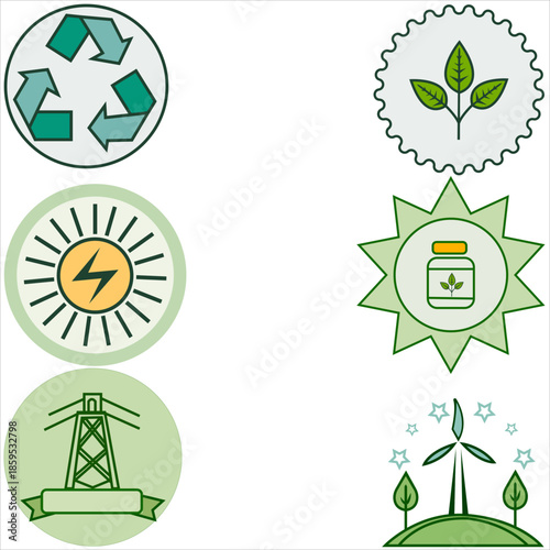ecology icons set