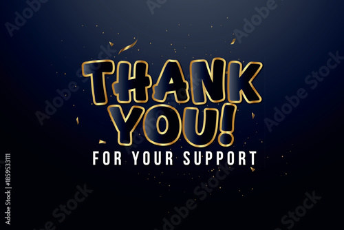 Thank you for your support design for online buyers illustration vector. vector thank you handwritten inscription.