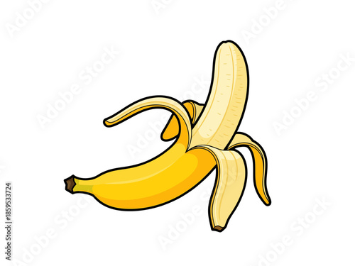 banana on white background