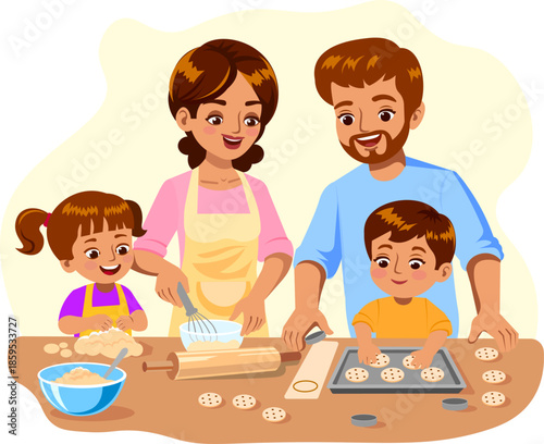 The family makes cookies