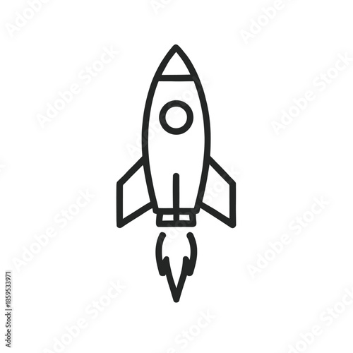 Simple Rocket Launch Outline Icon