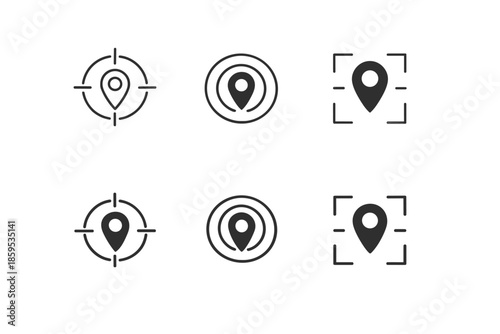 Location pin icons set. Navigation and mapping vector symbols.