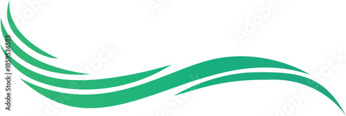 Abstract Green Wave Leaf Swoosh Eco Nature Flow Logo Element Vector Illustration.