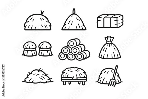 Set of farm harvest icons