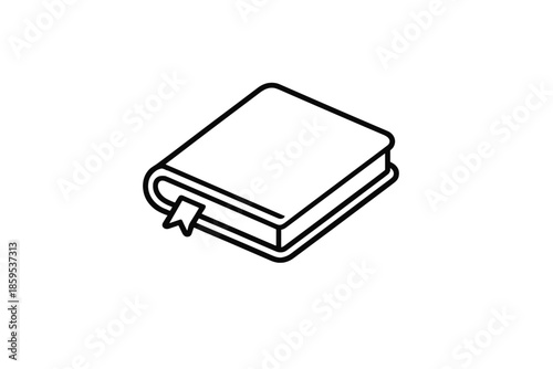 Simple white book with a bookmark icon on a yellow background