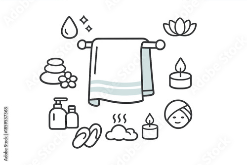 Spa and wellness icons set