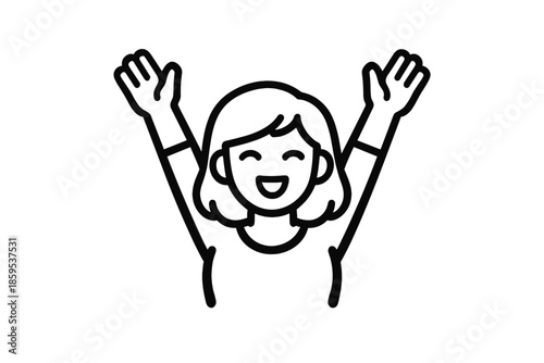 Joyful Person Icon with Arms Raised