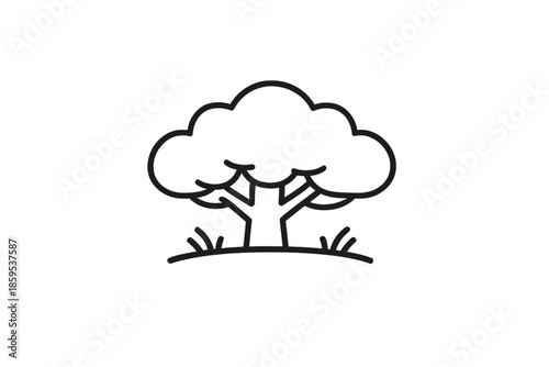 Stylized tree icon on a gradient background