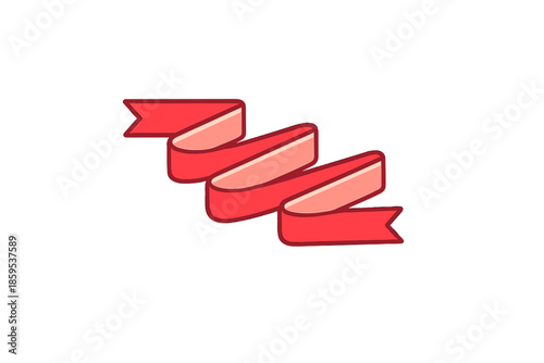 Red ribbon banner with neon glow