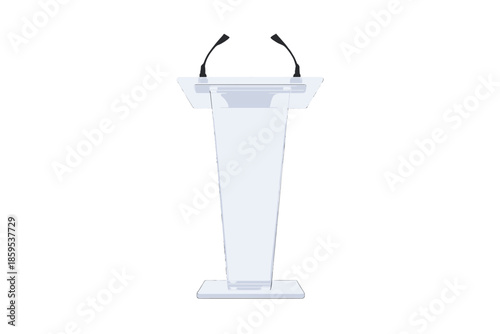 Modern Acrylic Podium with Microphones