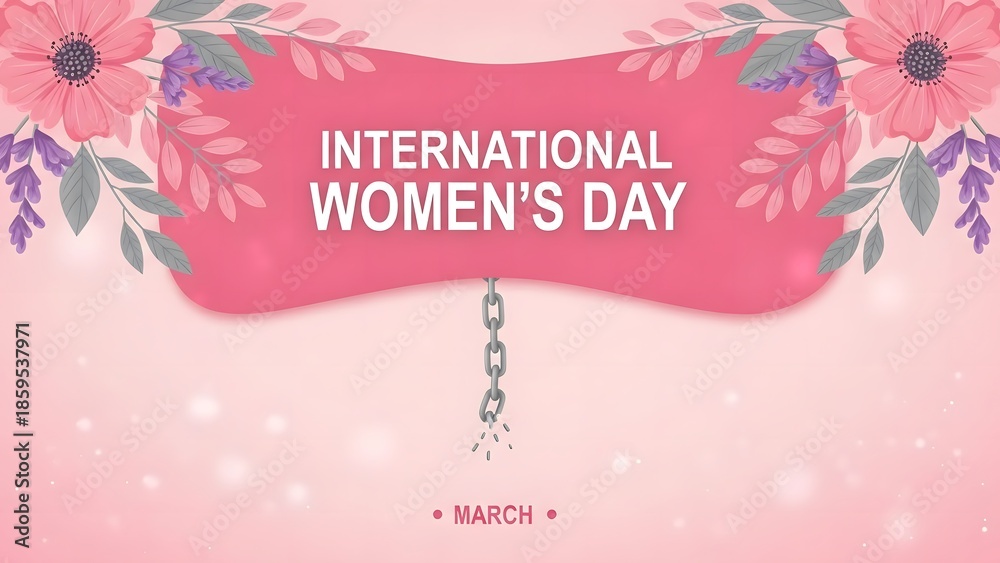 Fototapeta premium International women's day celebration with floral design