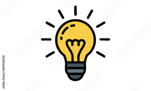 Hand drawn light bulb illustration with innovation idea concepts