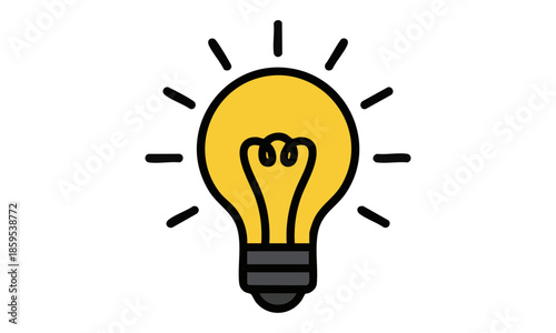 Hand drawn light bulb illustration with innovation idea concepts