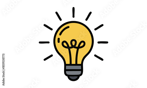 Hand drawn light bulb illustration with innovation idea concepts